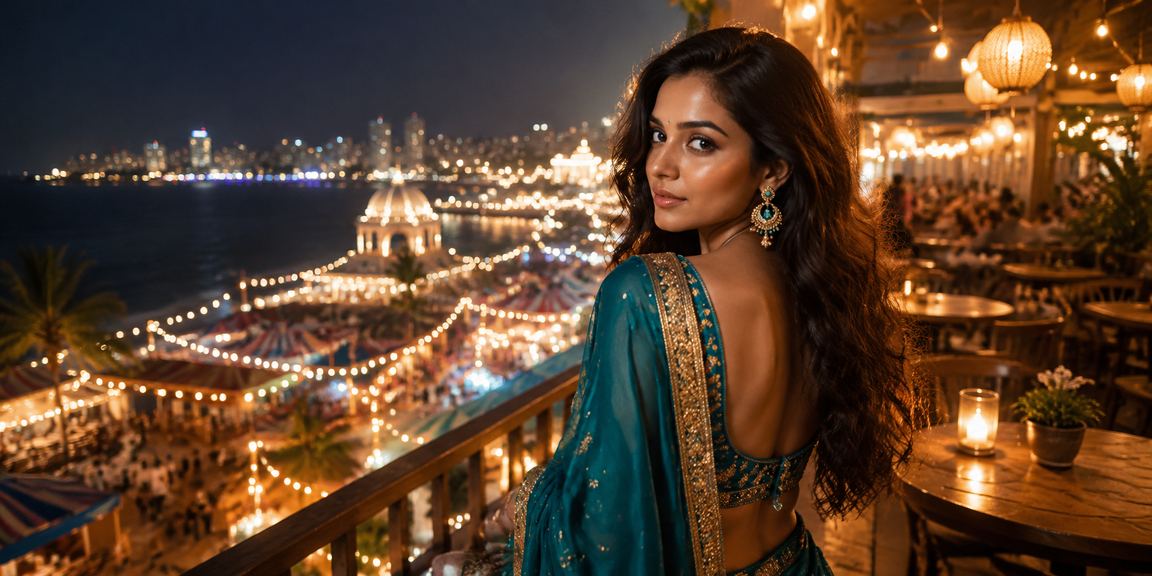 Indian traditional setting with digital casino and betting theme