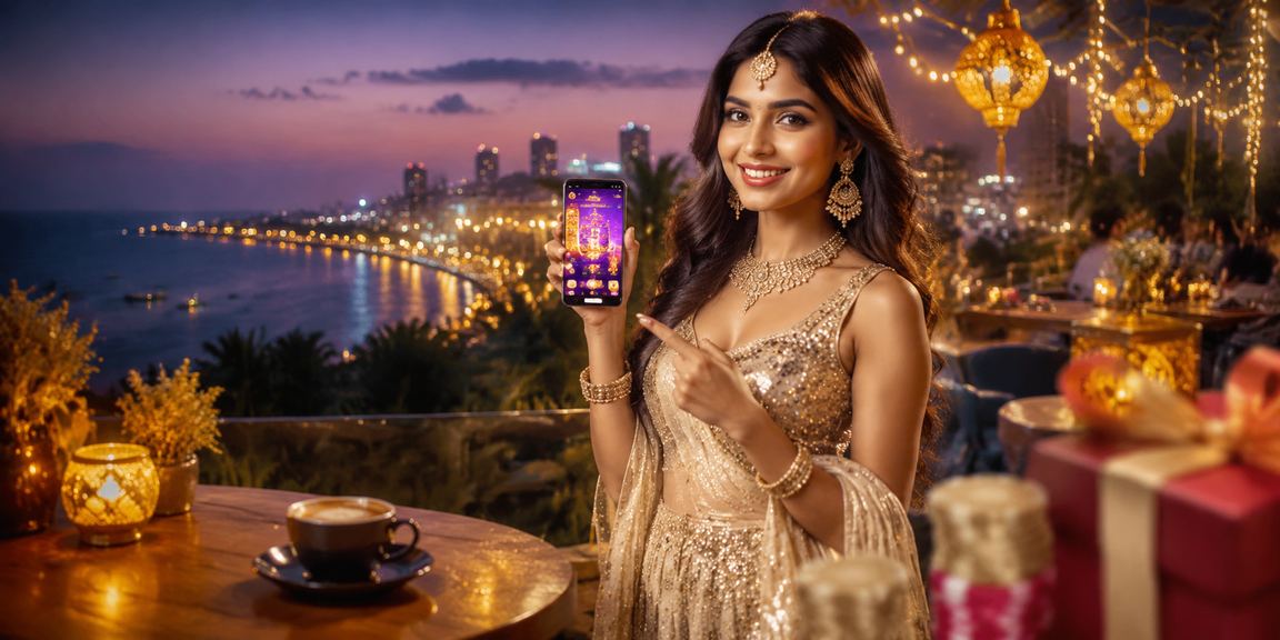 Indian user enjoying mobile casino with Bollywood-themed promotions